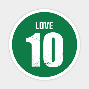 Jordan Alexander Love Distressed Black and White Jersey Number 10 American Football Quarterback QB Magnet